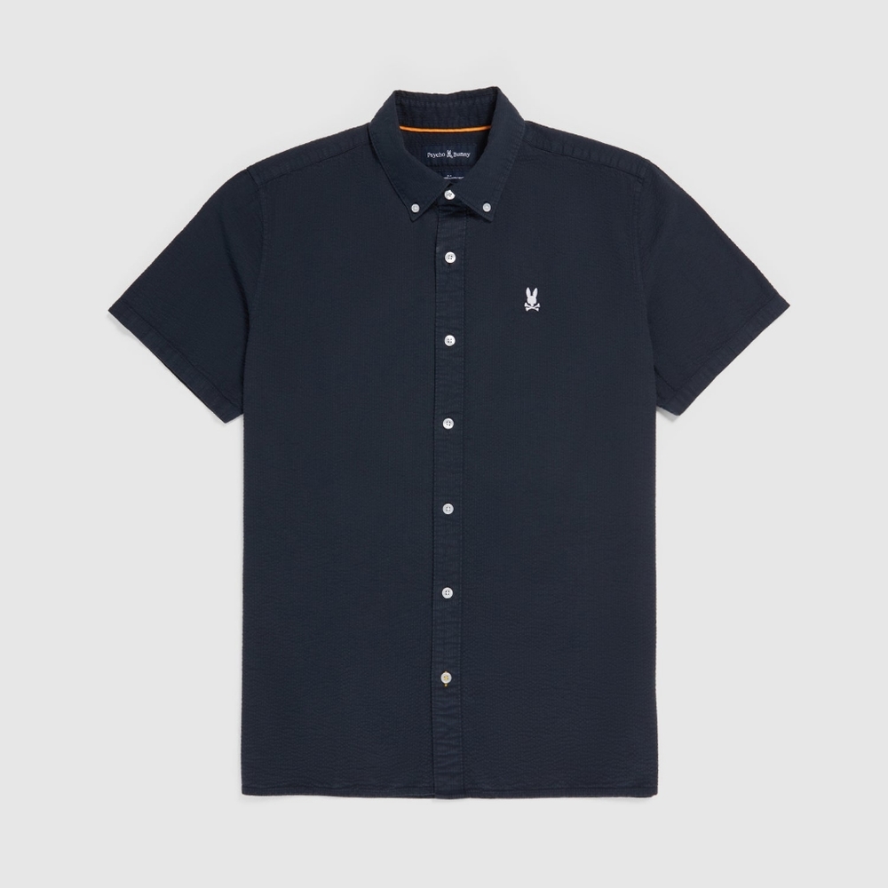 Psycho Bunny Mens Alton Seersucker Shirt Size M
